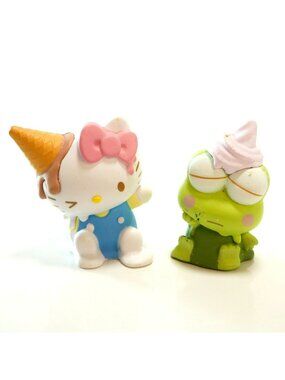 Hello Kitty & Keroppi Melting Ice Cream Mini Figures Sanrio 2023 Tororin Mascot